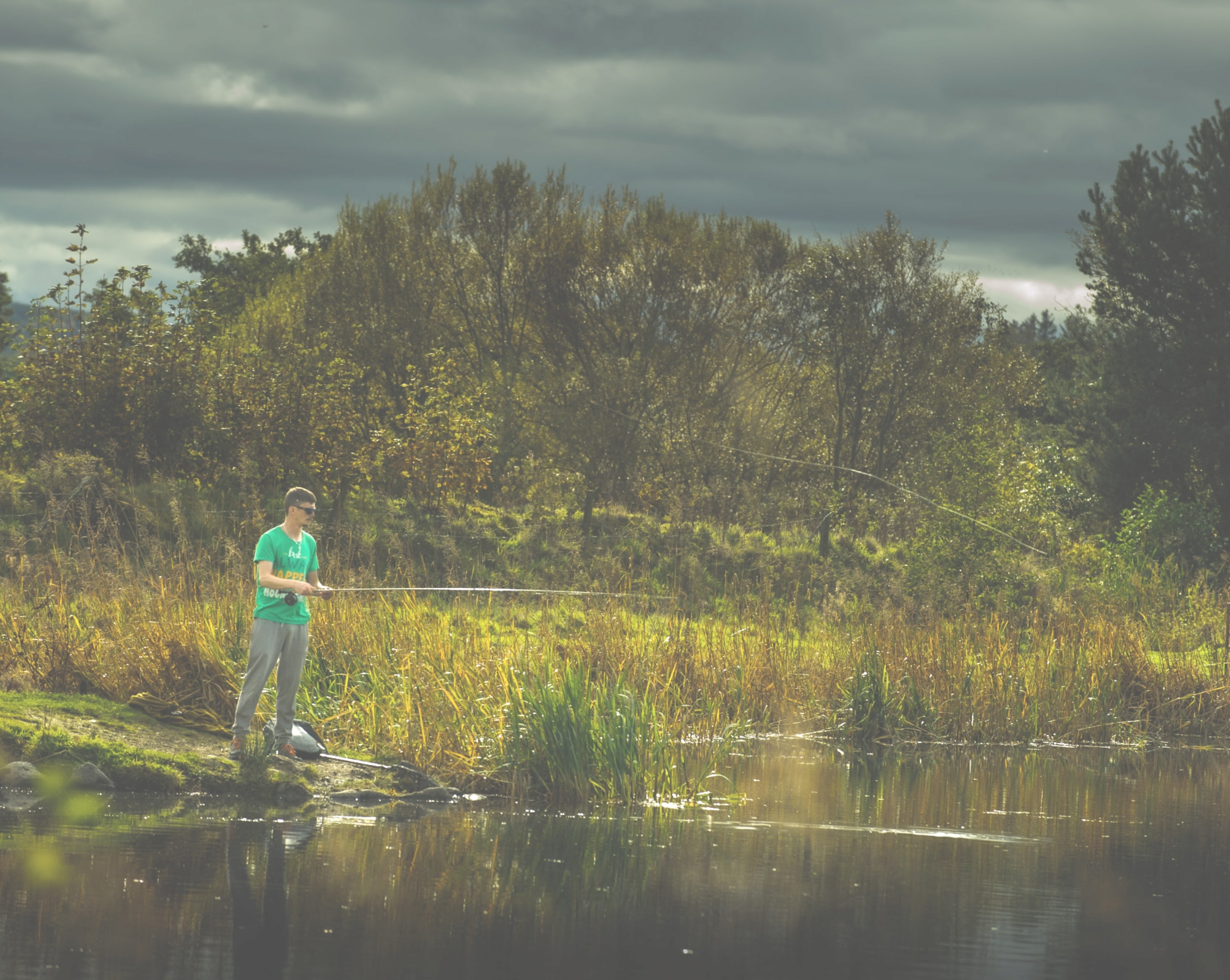 Fly fishing loch at Loch Insch, Aberdeenshire